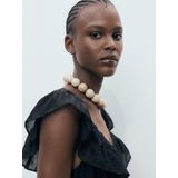 Mango - Maxi Jurk - Zwart - Mouwloos - V-hals