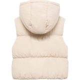 Mango Kids - Bodywarmer - Beige - Mouwloos - Met Capuchon