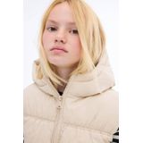 Mango Kids - Bodywarmer - Beige - Mouwloos - Met Capuchon