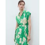 MANGO - Blousejurk - Ecru/Groen - FLOR
