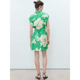 MANGO - Blousejurk - Ecru/Groen - FLOR