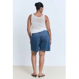 MANGO Bandplooi jeans 'MARINA'  blauw denim