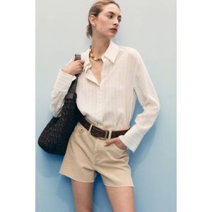 Mango - Denim Straight Regular Waist Short - Beige - Jeans