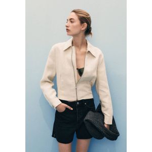 Mango - Denim Straight Regular Waist Short - Grijs - Korte Broek