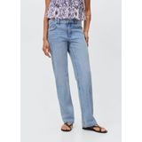 Mango - Teen - Jeans - Blauw - 100% Katoen, Regular Waist, Rits- en Knoopsluiting, Vijf Broekzakken