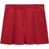 MANGO - Max - Bandplooibroek - Donkerrood - High Waist