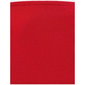 Mango - Strapless Top - Rood - Rib Gebreid