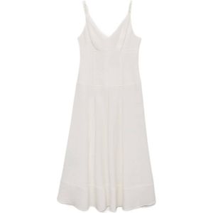 Mango - Zomerjurk - Ecru - Mouwloos - V-hals