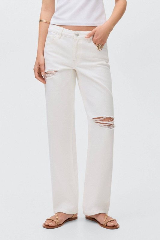 Mango - Teen - Jeans - Blauw - 100% Katoen