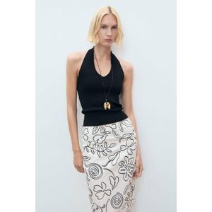Mango - Midi Rok - Ecru