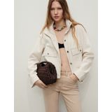 MANGO - SIENNA - Jeans - Beige - Regular Fit - Mid Waist