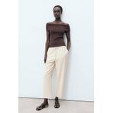 MANGO Broek 'FLUIDO'  lichtbeige