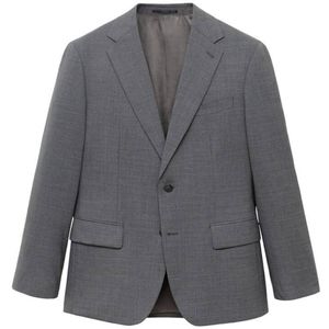 Mango Man - Wollen Colbert - Grijs - Slim Fit