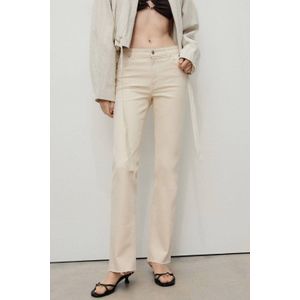 Mango - Straight Leg Jeans - Zand - Regular Waist - Denim