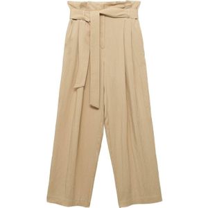 Mango - Wide Leg - Broek - Beige - Regular Waist