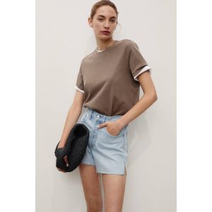 Mango - Denim Wide Leg - Korte Broek - Lichtblauw - Regular Waist