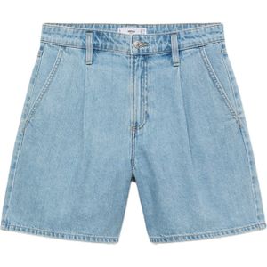 Mango - Denim Wide Leg Regular Waist Short - Lichtblauw - Jeans