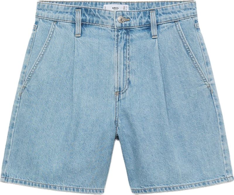 Mango - Denim Wide Leg Regular Waist Short - Lichtblauw - Jeans