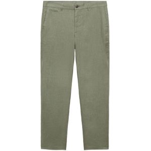 Mango Man - Linnen Slim Casual Broek - Groen