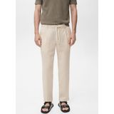 MANGO MAN - Romelino - Bandplooibroek - Beige - Regular Fit