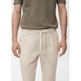 MANGO MAN - Romelino - Bandplooibroek - Beige - Regular Fit