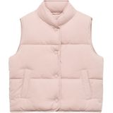 Mango Kids - Bodywarmer - Roze - Mouwloos - Opstaande Kraag