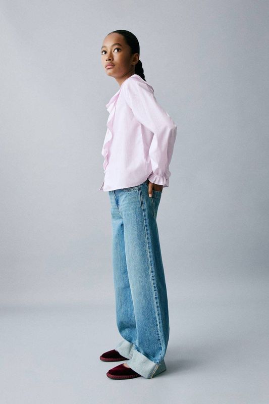 Mango Kids - Longsleeve - Katoen - Lange Mouwen - Peter Pan-kraag