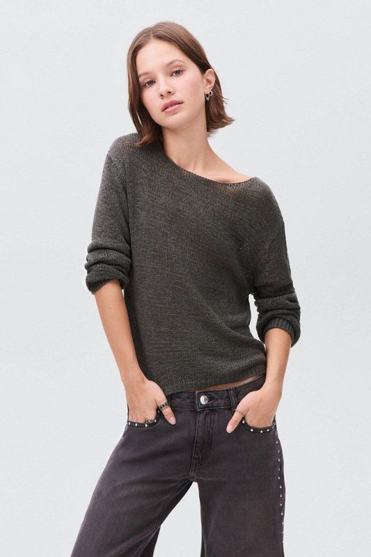 MANGO TEEN - Fijn Gebreide Trui - Antraciet