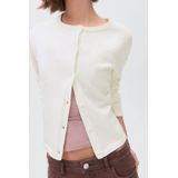 MANGO TEEN - Vest - Zacht Katoen en Acryl - Lange Mouwen - Ronde Hals