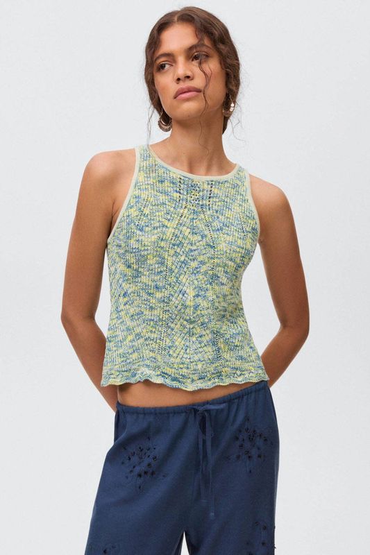 MANGO TEEN - Top - Mouwloos - Ronde Hals - Zacht Acryl en Katoen