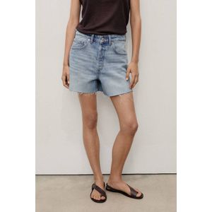 Mango - Denim - Medium Blue - Korte Broek - Straight Fit - Regular Waist