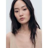 Mango - Top - Camel - Mouwloos - V-hals