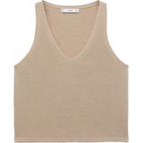 Mango - Top - Camel - Mouwloos - V-hals