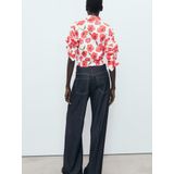 MANGO - POLA - Blouse - Donkergroen / Rood / Lichtrood / Wit