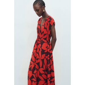 Mango - Zomerjurk - Rood - Mouwloos - V-hals - Viscose