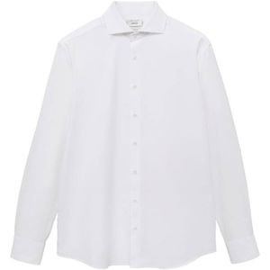 Mango Man - Overhemd - Wit - Regular Fit - Lange Mouwen - 100% Katoen