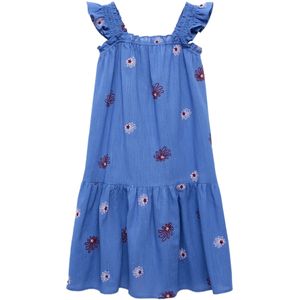 Mango - Dress Paipai - Jurk - Blauw/Rosa/Donkeroood - Katoen, Bloemenprint, Mouwloos
