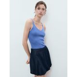 MANGO - GYM - Top - Blauw - Mouwloos - Slanke Pasvorm