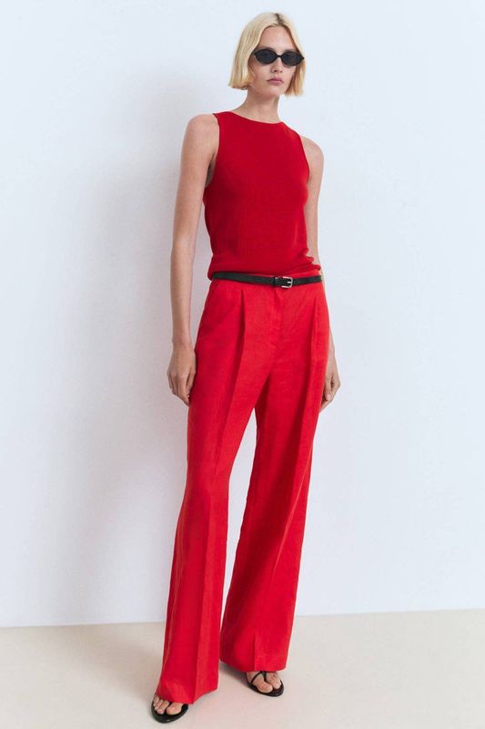 MANGO Gebreide top 'SUENYO'  rood