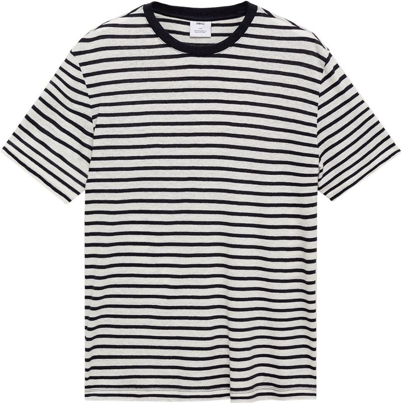 MANGO MAN - LIMAR - T-shirt - Navy - Gestreept