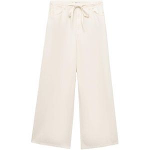 Mango - Denim Wide Leg - Broek - Ecru