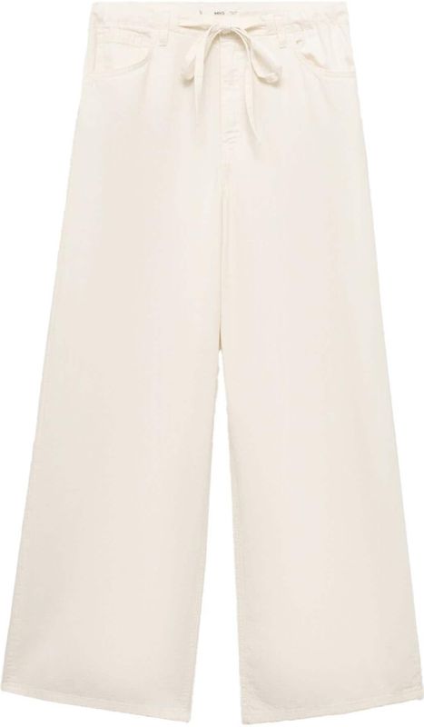 Mango - Denim Wide Leg - Broek - Ecru