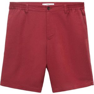 Mango Man - Korte Broek - Donkerrood - Linnen - Rechtvallend
