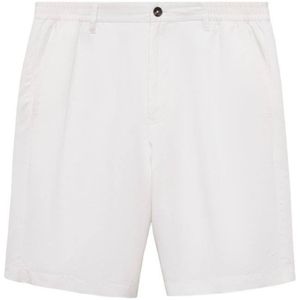 Mango Man linnen rechtvallend casual short ecru