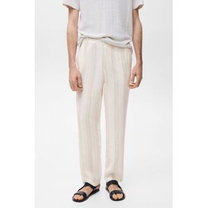 Mango Man - Linnen Broek - Ecru - Rechtvallend