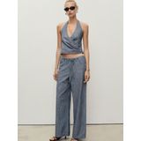 MANGO - MERY - Broek - Opaal/Wit - Wide Leg - Mid Waist