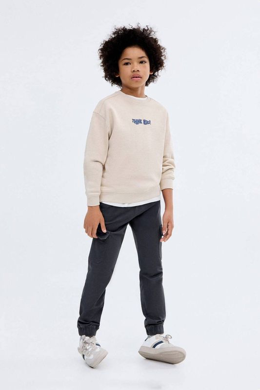 Mango Kids - Tapered Cargo Broek - Marine