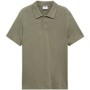 Mango Man - Linnen Slim Polo - Groen