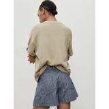 Mango - Denim Straight Regular Waist Short - Donkerblauw - Korte Broek