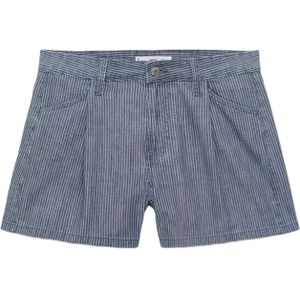 Mango - Denim Straight Regular Waist Short - Donkerblauw - Korte Broek
